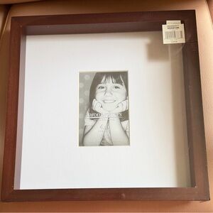 Classic Brown Wooden Picture Frame 13” X 13” Frame for 5”x6” photo(price tag on)